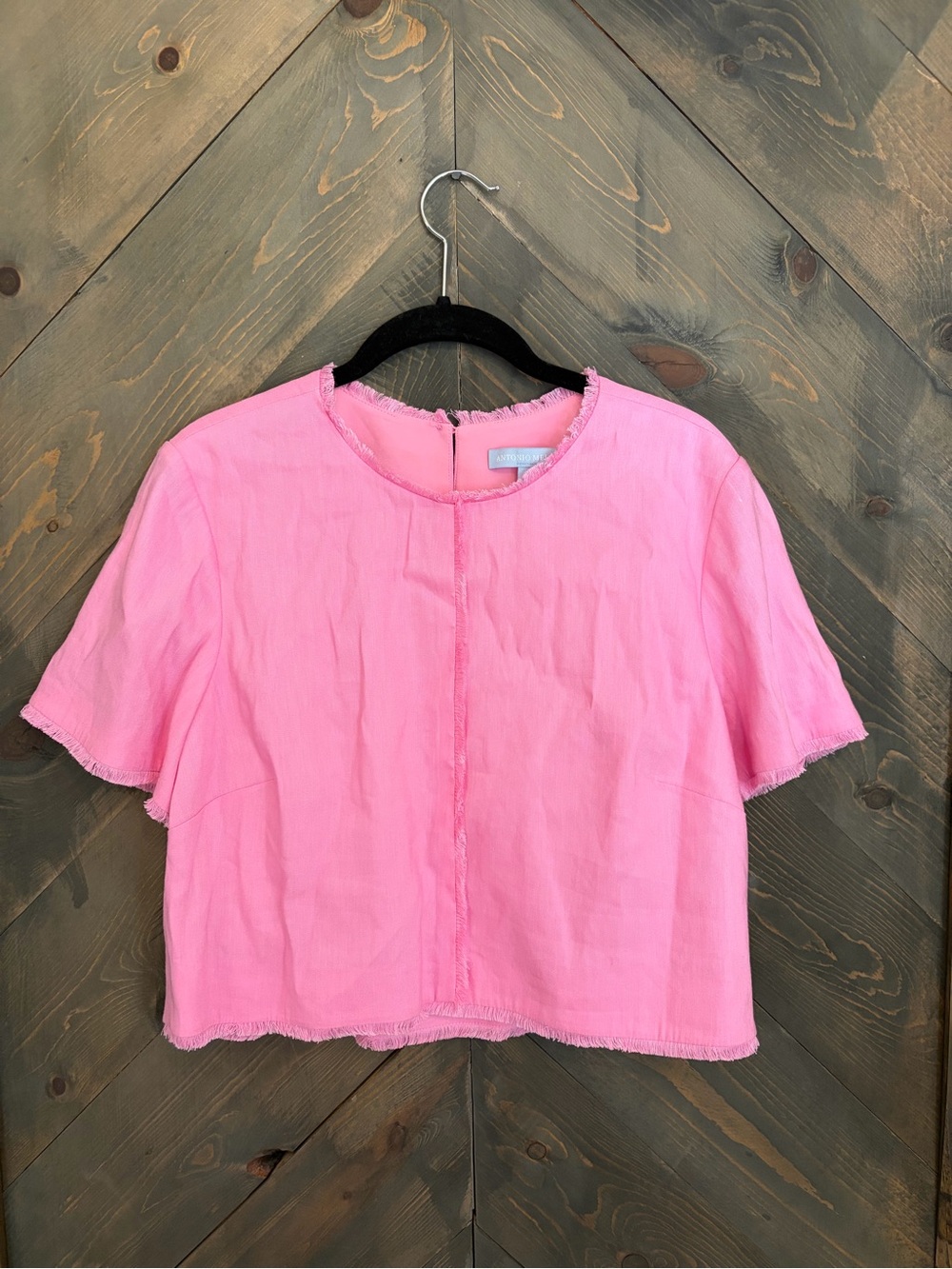 ANTONIO MELANI Bright Bubblegum Pink Cropped Boxy Top
